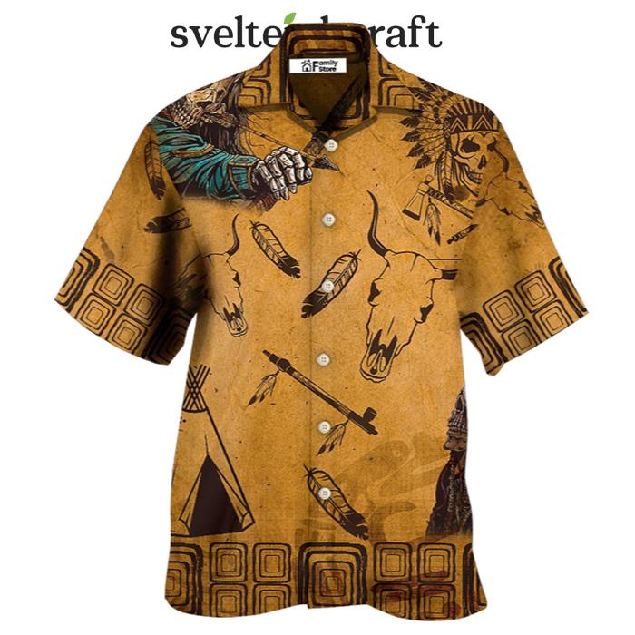 Native Skull War Vintage Hawaiian Shirt