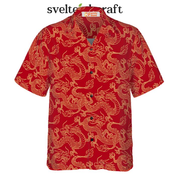 Oriental Dragon Red Hawaiian Shirt