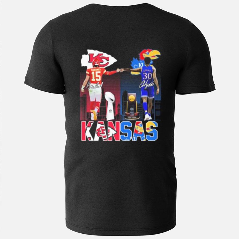 Patrick Mahomes Ii And Ochai Agbaji Kansas Sport City Signatures T-Shirts