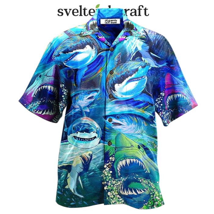 Shark Be A Shark Blue Ocean Hawaiian Shirt
