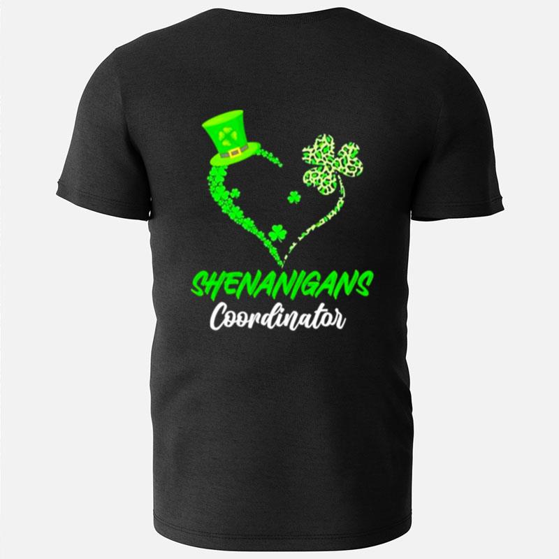 Shenanigans Coordinator Green Heart Shamrock St Patricks Day T-Shirts