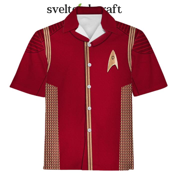 Star Trek Operations Lieutenant Commander Brown Cool Hawaiian Shirt