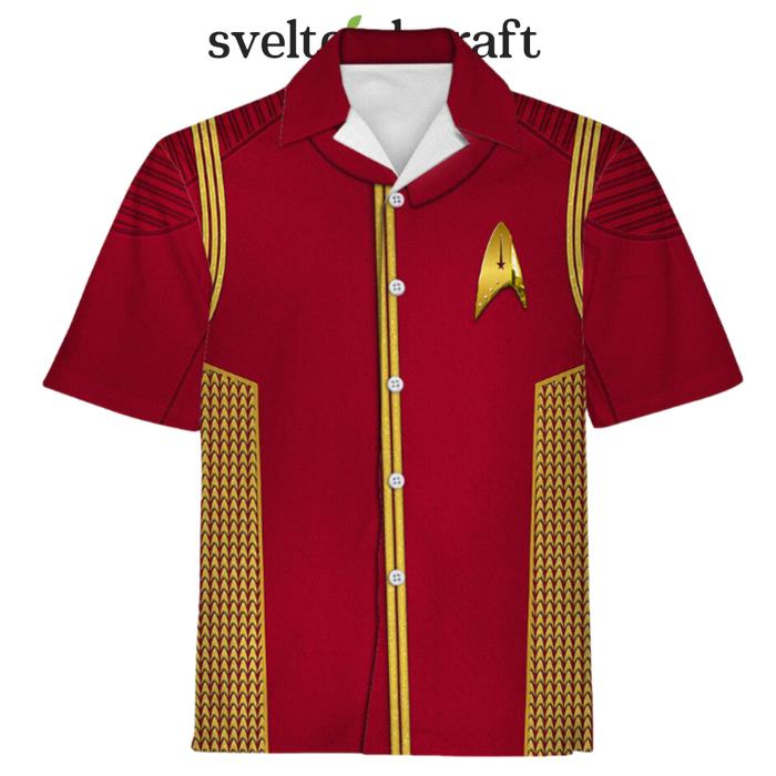 Star Trek Operations Lieutenant Commander Gold Cool Hawaiian Shirt