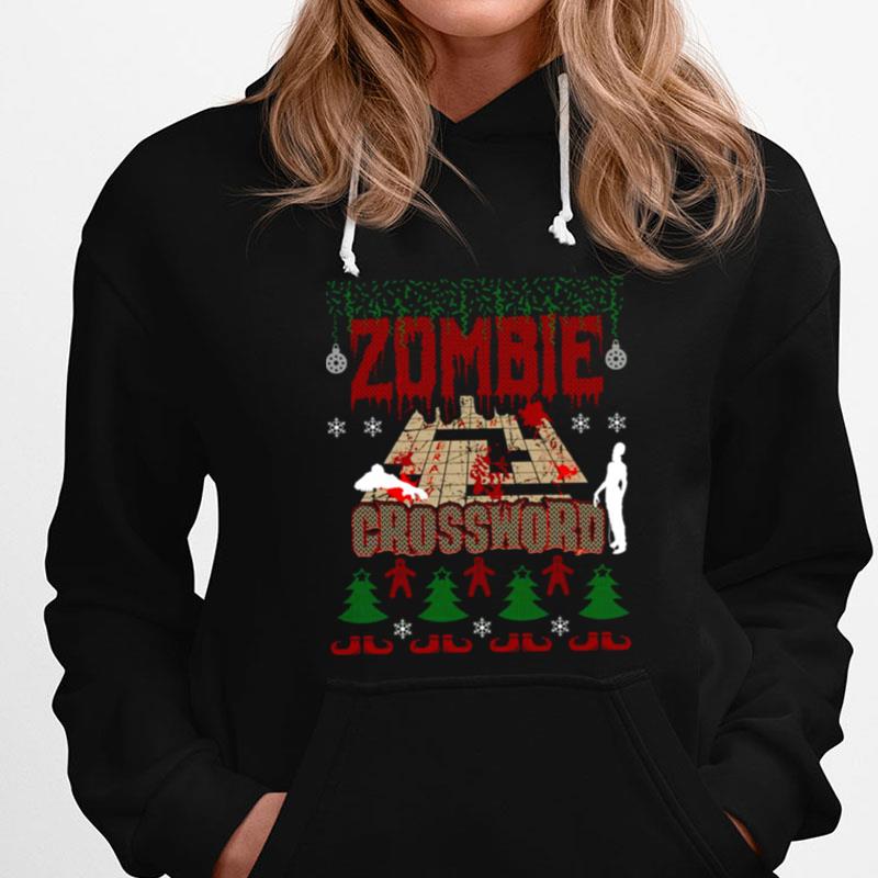 Ugly Christmas Sweater Zombie Crossword Game Addic T-Shirts