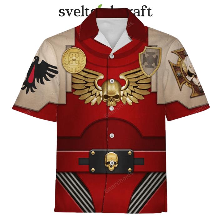 Warhammer Terminator Armor Blood Ravens Hawaiian Shirt