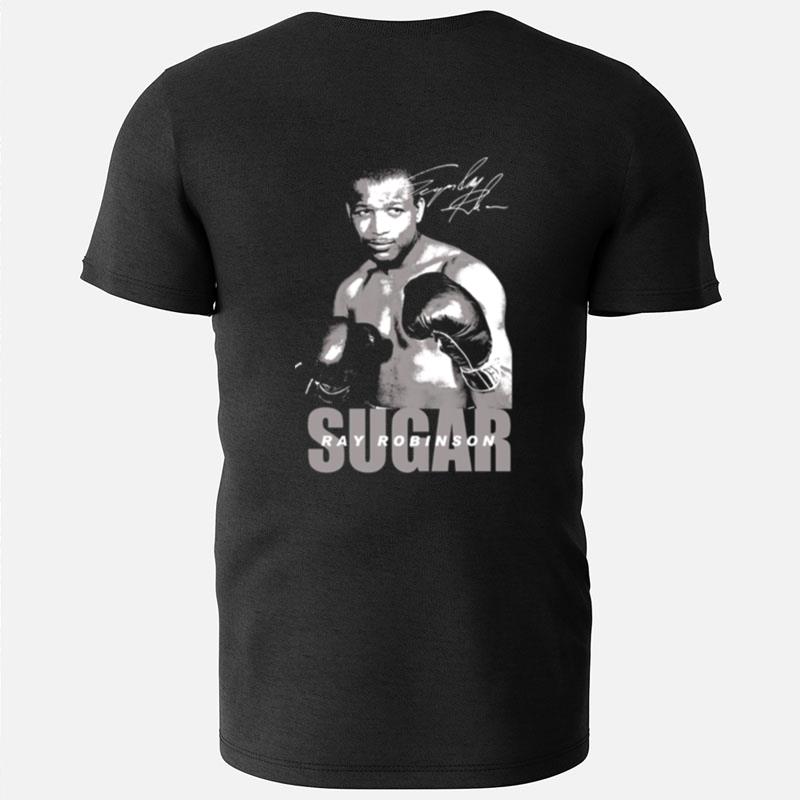White Signature Boxing Sugar Ray Robinson T-Shirts