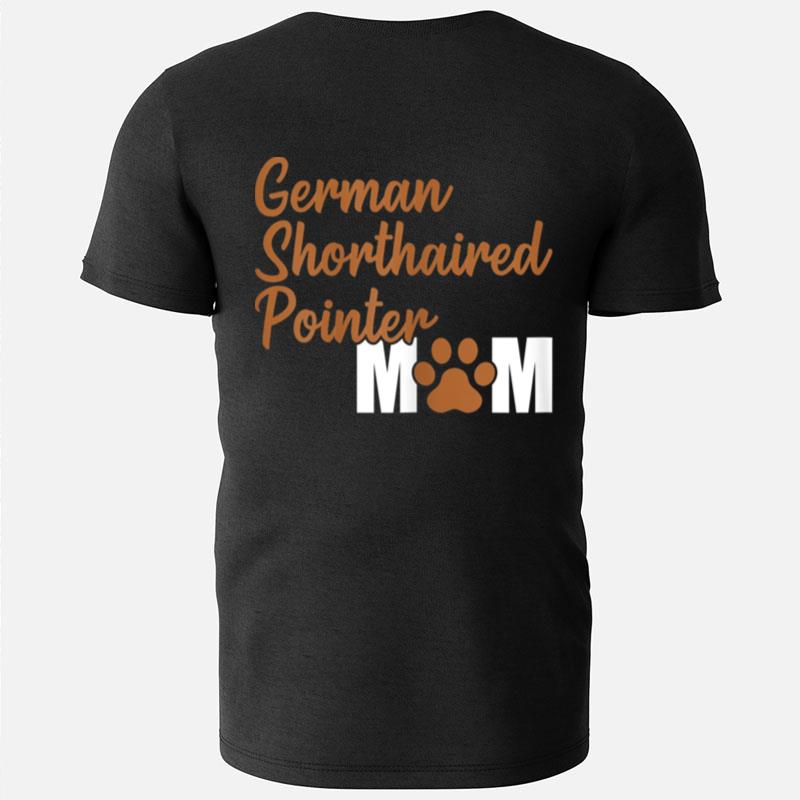 Womens German Shorthaired Pointer Mom Pawprint T-Shirts